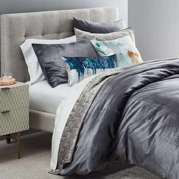 West Elm Bedding West Elm Gray Velvet Duvet Poshmark